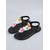 billiga Platta sandaler-Bohemiska blommiga sandaler med t-rem för kvinnor – bekväma svarta promenadskor med färgglada 3D-blommor och elastiskt bakre rem för utomhussemestrar, sommarfestivaler och strandresor