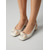 olcso Slingback pumpák-női elefántcsont színű, tömör sarkú, slingback magassarkú cipők, virágmintás, gyöngyház színű, szögletes orrú ruhacipők kerti partira, esküvői vendégnek &amp;nappali események