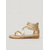 abordables Sandalias Gladiador-Sandalias planas gladiadoras doradas para mujer – sandalias de playa con tiras para resorts isleños y vacaciones de verano.