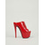 economico Sandali con Piattaforma-Sandali da donna rossi con plateau e tacco a spillo, scarpe da festa con tacco alto e punta aperta, allacciate, per la vita notturna e le serate in discoteca. &amp;look audaci