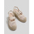 baratos Sandálias de espadrille-Sandálias plataforma femininas brancas de renda e tule - elegantes sandálias com bordado floral e fivelas duplas ajustáveis, perfeitas para cruzeiros de luxo e festas de verão. &amp;roupa de resort