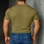 billiga grundläggande t-shirts-Herr Stickad T-shirt T-tröja T-shirt i bomullsblandning Kortärmad V-hals Sommar Ensfärgat Mode Designer Grundläggande Stickat Ledigt Semester Gata Ljusblå Topp t-shirt för män