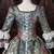 baratos Vestidos-Rococó Barroco Vestido de Baile Longo Vestidos Vestido de Baile Manga Comprida Princesa Senhora Casamento Renda Floral De Baile Decote Quadrado Fantasia Mulheres Real Dia Das Bruxas Carnaval Baile de