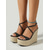 economico Sandali con zeppa-Sandali espadrillas con zeppa neri da donna - ideali per le serate in località balneare &amp;eventi notturni