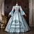 abordables Vestidos-Rococó Barroco Corte Cenicienta Hasta el Suelo Vestidos Corte Cenicienta Princesas Nupcial Jacquard Vestido de Gala Escote Redondo Disfraz Mujer Real Víspera de Todos los Santos Carnaval Mascarada