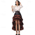 abordables Tenues-Set Médiéval Renaissance Jupe Blouse / Chemise Corset avec accessoires Pirate Déguisement Femmes Pirate Halloween Carnaval Mascarade Foire de la Renaissance Soirée à thème rétro Adulte Chemisier Jupe
