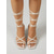 abordables Sandales à talons-Sandales blanches à lacets et à talons pour femmes – chaussures élégantes pour cocktails