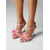 voordelige Hakken Sandalen-Roze damessandalen met bloemenprint en hoge hakken - ideaal voor diners in resorts en cocktailparty's.