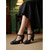 cheap Victorian &amp; Edwardian-Women's Victorian Vintage Gold T-Strap Pumps - Elegant Round Toe  Heels with Cut-out Details for Period Costumes, Classic Weddings &amp; Formal Evening Balls