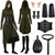 baratos Conjuntos-Medieval Renascentista chique Roupa Manga Comprida Arqueiro Fada Cordões Côr Sólida Fantasia Mulheres Fantasia Baile de Máscaras Festa feira renascentista LARP Adulto Ocasiões Especiais Todas as