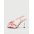 voordelige Hakken Sandalen-Roze damessandalen met bloemenprint en hoge hakken - ideaal voor diners in resorts en cocktailparty's.