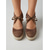 abordables Femmes-Sandales compensées espadrilles marron pour femme avec nœuds à la cheville – vacances &amp;chaussures de soirée de villégiature