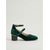 economico Scarpe Mary Jane-Décolleté Mary Jane da donna in velluto con tacco a blocco, scarpe eleganti con punta tonda e doppio cinturino per feste in giardino e matrimoni. &amp;eventi diurni