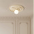 economico Design Anello e Rotondo-Plafoniera tradizionale francese, rotonda, con design a rilievo in resina e vetro, a 1 luce, attacco G9, ideale per corridoio e camera da letto, 110-240 V.