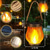 abordables Lampes et lanternes de camping-Lanternes solaires à effet flamme, guirlandes lumineuses extérieures étanches IP65, 2 modes d'éclairage, double alimentation USB/solaire, allumage/extinction automatique, idéales pour le jardin, la
