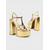abordables Estilo Disco y Hippie de los años 70-Sandalias de plataforma plateadas estilo disco de los años 70 para mujer: sandalias de tacón alto gruesas con purpurina brillante y diseño de tira en T para fiestas estilo Studio 54 y eventos en