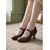 billiga 50-tals retro-Damskor med mörkgröna Mary Jane-klackar från 1950-talet – eleganta brogue-pumps med spänne för retrofester och kontorskläder &amp;klassisk stil