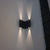 economico Applique per esterni-Luci angolari solari da esterno, piccole applique da parete nere per esterni, luci angolari a LED impermeabili, luce ad angolo verso l'alto e verso il basso, 3000k, wireless, luce angolare da esterno