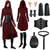 baratos Conjuntos-Medieval Renascentista chique Roupa Manga Comprida Arqueiro Fada Cordões Côr Sólida Fantasia Mulheres Fantasia Baile de Máscaras Festa feira renascentista LARP Adulto Ocasiões Especiais Todas as