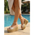 baratos Sandálias plataforma anabela-Sandálias plataforma femininas douradas metálicas - elegantes sandálias de salto alto estilo espadrille com detalhe de nó, perfeitas para resorts de luxo e férias à beira da piscina. &amp;festas noturnas