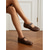 preiswerte Ballerinas für Damen-Retro-Mary-Jane-Ballerinas im Brogue-Stil für Damen in Braun – bequeme Schuhe mit runder Zehenpartie und Schnallenriemen &amp;Details mit Flügelkappe für den Büroalltag und Freizeitspaziergänge