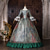 baratos Vestidos-Rococó Barroco Vestido de Baile Longo Vestidos Vestido de Baile Manga Comprida Princesa Senhora Casamento Renda Floral De Baile Decote Quadrado Fantasia Mulheres Real Dia Das Bruxas Carnaval Baile de