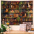 baratos Tapeçarias de Parede-Tapeçaria de parede com árvore mágica de fantasia, biblioteca, casa na árvore antiga, estante de livros, escada em espiral, arte com luz quente, pôster grande em tecido para decoração de cantinho de