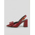 abordables zapatos de tacón con tira-Zapatos de tacón destalonados negros con relieve de cocodrilo para mujer: elegantes zapatos de tacón ancho con detalle de lazo para el trabajo de oficina y reuniones de negocios. &amp;ropa profesional