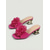 abordables Sandales à talons-Sandales à talons hauts roses à fleurs pour femmes, chaussures habillées à bout ouvert, parfaites pour un dîner en hôtel ou des vacances. &amp;événements estivaux en soirée