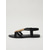 cheap Flat Sandals-Women's Black Beaded Flat Sandals - Comfortable Boho Sandals with Inlaid Gems for Beach Vacations, Outdoor Sightseeing &amp; Tropical Holiday Wear