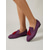 cheap Women's Slip-Ons &amp; Loafers-Women's Elegant Purple Suede Loafers - Comfortable Pointed Toe Flat Shoes with Stylish Tassel Accent for Daily Office, Casual City Walking &amp; Professional Chic Outfits