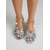 abordables Sandalias Planas-Sandalias planas florales adornadas para mujer: zapatos de verano para vacaciones y fiestas nocturnas.