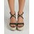economico Sandali con zeppa-Sandali espadrillas con zeppa neri da donna - ideali per le serate in località balneare &amp;eventi notturni