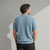 economico Polo classica da uomo-Polo da uomo a trecce, maniche corte risvoltate, tinta unita, bottoni, primavera &amp;blu estivo nero blu navy