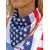 cheap Accessories-Women's Bohemian Cotton American Flag 2-Piece Bandana Set, Versatile Headscarf and Neck Gaiter for USA 250th Anniversary, Independence Day, Festivals and Everyday Casual Wear