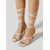 abordables Sandales à talons-Sandales blanches à lacets et à talons pour femmes – chaussures élégantes pour cocktails