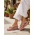 billige Sklisandaler-kvinners rosa rhinestone-utsmykkede kile-flip-flops - stilige strandsandaler for sommer og fritidsklær