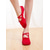 economico Scarpe da ballo allenamento-Scarpette da ballo rosse da donna, con suola divisa e cinturino elastico, ideali per danza classica, allenamento e ginnastica. &amp;prove al chiuso