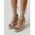 abordables Sandales compensées-Sandales compensées espadrilles à lacets pour femmes, chaussures habillées à brides et bout ouvert pour un dîner à l'hôtel ou des vacances &amp;événements estivaux en soirée