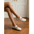preiswerte Ballerinas für Damen-Retro-Mary-Jane-Ballerinas im Brogue-Stil für Damen in Braun – bequeme Schuhe mit runder Zehenpartie und Schnallenriemen &amp;Details mit Flügelkappe für den Büroalltag und Freizeitspaziergänge