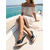 abordables Escarpins Peep Toe-Sandales compensées noires à bout ouvert pour femmes - espadrilles d'été à talons hauts et semelle tressée, idéales pour les croisières, les excursions à terre et les dîners élégants.