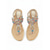 cheap Flat Sandals-Women's Gold Rhinestone Flat Sandals – Elegant Bohemian T-Strap Sandals for Summer, Beach Vacations, and Casual Outings