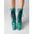 baratos Botas com salto-Botas femininas de cano alto até o joelho com plataforma e estampa de cobra turquesa - salto extremamente alto de 20 cm com cadarço, ideais para pole dance. &amp;botas de festa em boate