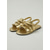 economico Sandali Piani-Sandali piatti da donna dorati comodi, scarpe casual eleganti con punta aperta e cinturino elastico sul retro, ideali per feste in giardino e vacanze. &amp;eventi all'aperto
