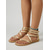 abordables Sandalias Gladiador-Sandalias planas gladiadoras doradas para mujer – sandalias de playa con tiras para resorts isleños y vacaciones de verano.