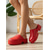 preiswerte Clogs &amp; Pantoletten für Damen-Damen Täglich Urlaub Blockabsatz Runde Zehe Urlaub Mode Gummi Loafer Rot Orange
