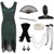 cheap Outfits-Vintage Roaring 20s 1920s Knee Length Flapper Dress Gloves Headpiece Sleeveless The Great Gatsby Charleston Sequins Tassel Fringe Fancy Dress Women's Halloween Carnival Cocktail Party Adults' Dress