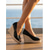 abordables Escarpins Peep Toe-Sandales compensées noires à bout ouvert pour femmes - espadrilles d'été à talons hauts et semelle tressée, idéales pour les croisières, les excursions à terre et les dîners élégants.