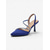baratos sapatos slingback-Sapato feminino azul de salto alto - modelo slingback com tira de strass e bico fino, ideal para festas noturnas. &amp;roupa de balada