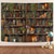 baratos Tapeçarias de Parede-Tapeçaria de parede com árvore mágica de fantasia, biblioteca, casa na árvore antiga, estante de livros, escada em espiral, arte com luz quente, pôster grande em tecido para decoração de cantinho de